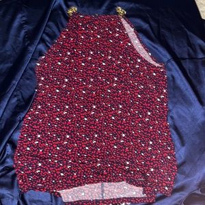 Michael kors red white and blue high neck top size xl